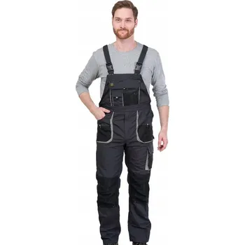 Pracovní obuv Pracovní kalhoty s laclem Reis FORECO-B šedé, velikost 56, s nastavitelnými šlemi