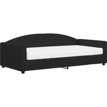 Pohovka Rozkládací pohovka 2v1 s matrací 100x200 cm, černá, 223x110x75 cm