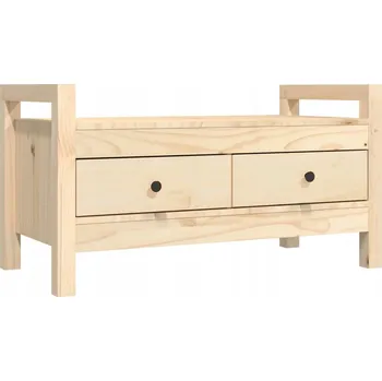 Lavice do předsíně z masivního borovicového dřeva 80x40x43 cm – neošetřená