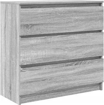 Komoda Komoda šedá dub sonoma 80 x 35 x 76 cm, 3 zásuvky