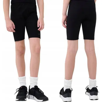 Dívčí legíny 4F dětské legíny klasické polyester černé velikost 122