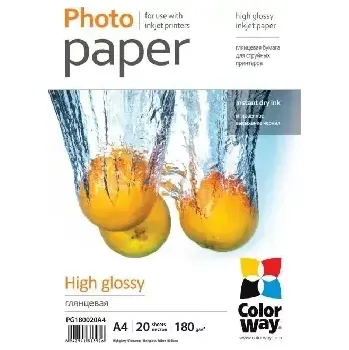 Fotopapír COLORWAY Fotopapír A4 (lesklý) - 180g/m2 20ks (PG180020A4)