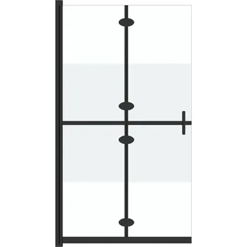 Skládací sprchová zástěna 120x190 cm černá, tvrzené sklo 5 mm