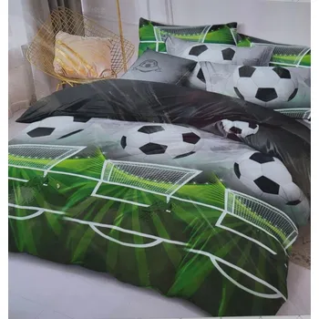 Povlečení Povlečení 3D sada 4 dílná fotbal 160x200 pro kluka fotbalista zip