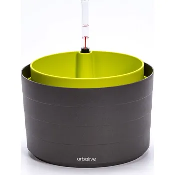 Pěstitelství Plastia Samozavlažovací květináč Berberis 26 cm bez závěsu antracit/zelená