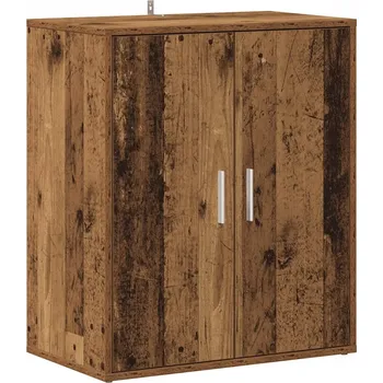 Botník Botník 60x35x70 cm, barva staré dřevo, 5 polic, s dvířky