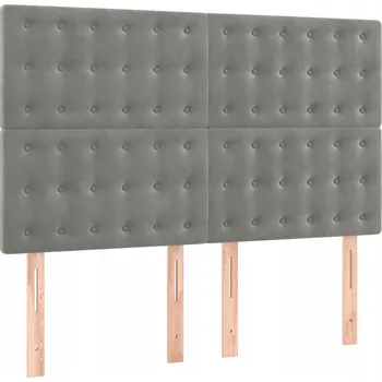 Čelo postele sametové světle šedé 144 x 5 x 118/128 cm