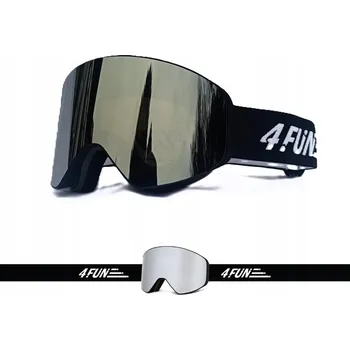 Magnetické lyžařské a snowboardové brýle 4FUN Pro filtr UV-400 STŘÍBRNÉ