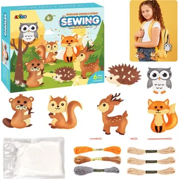 kreativní sada Kreativní sada plstěných zvířátek do lesa 6 ks