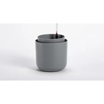 Květináč Plastia Samozavlažovací květináč Tolita ø 19 šedý recyklát