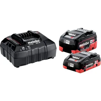METABO Nabíjecí baterie pro aku nářadí Set LiHD 18V 1 × 4,0 Ah + 1 × 5,5 Ah, nabíječka ASC 55