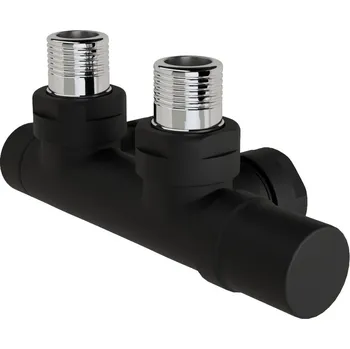 Ventil Zehnder Armatura Zehnder rohová 1/2", s ruční regulační hlavicí vpravo, Set P, RAL 0557 black matt, Z-839059-0557 Z-839059-0557