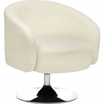 Křeslo OTOČNÉ KŘESLO bílé do obýváku stylové moderní STACIONÁRNÍ