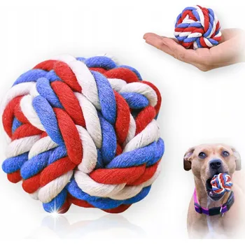 Hračka pro psa MÍČEK HRAČKA PRO PSY PŘETAHOVADLO PLETENÝ BAVLNĚNÝ 6 cm