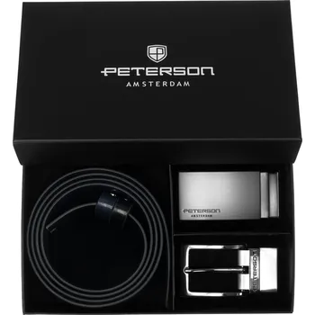 Opasek Sada oboustranného koženého pásek + spony Peterson elegantní 4v1 kůže