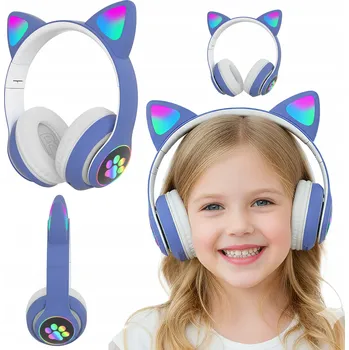Sluchátka Bezdrátová sluchátka pro děti s Bluetooth – Kočičí uši, náhlavní