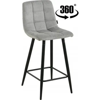 Barová židle Barová Židle nízký, barová židle čalouněná šedá otočná - TORE-S 65 cm