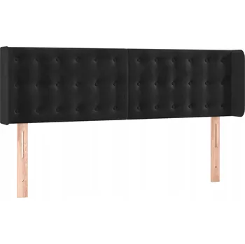 Černé čelo postele ušák sametové 147 x 16 x 78/88 cm