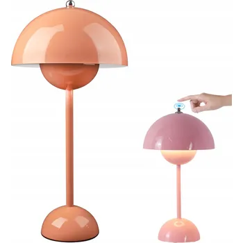 Lampička MODERNÍ LED STOLNÍ LAMPA HŘÍBEK 3 BARVY DOTYKOVÉ OVLÁDÁNÍ RŮŽOVÁ