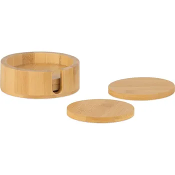 Podtácek Bambusový set podtácků se stojanem 4ks