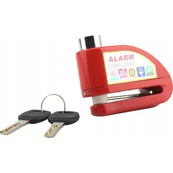 Motozámek Zámek brzdového kotouče MOTOCYKL DISC LOCK ČERVENÝ MOTOR SKÚTR KOLO