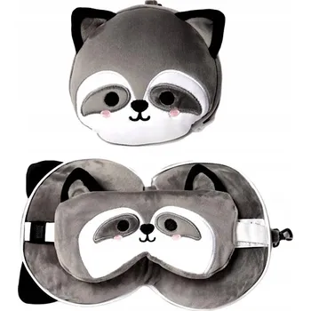 Polštář Pan Ježek cestovní polštář + potápěčské brýle na spaní plyšová hračka