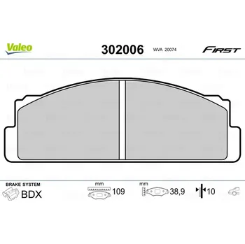 Brzdová destička Sada brzdových destiček, kotoučová brzda VALEO 302006