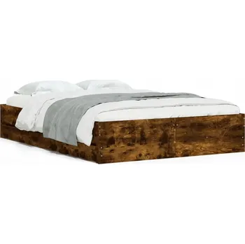 Postel Rám postele s šuplíky 203x123 cm, kouřový dub