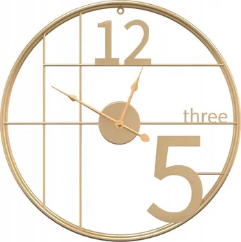 Hodiny Nástěnné hodiny zlaté 1 cm