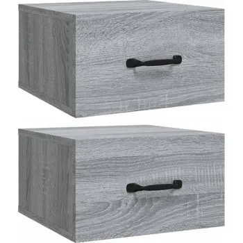 Noční stolek Závěsné noční stolky šedý dub sonoma 35 x 35 x 20 cm 2 ks