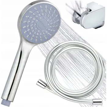 Sprchový set SPRCHOVÝ SET sprchová hlavice ovládaná s hadice a nastavitelným držákem, chrom, OVÁLNÉ TRYSKY