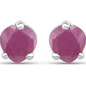 Náušnice KRÁSNÉ STŘÍBRNÉ 925 NÁUŠNICE S PŘÍRODNÍM RUBÍN Z AFRIKY