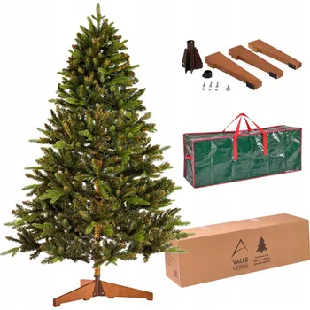 Vánoční stromek Vánoční stromek PREMIUM SMRK NORSKÝ jako živý hustý 180 cm PVC PE STOJAN DÁREK