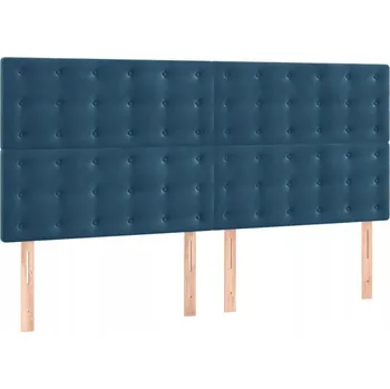 Čelo postele sametové tmavě modré 160x5x118/128 cm