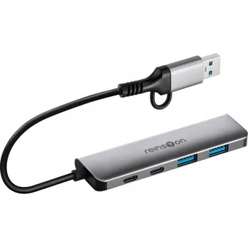 USB hub USB hub Reinston EHUB07 Šedý 4v1 pasivní USB 3.1 / USB-C