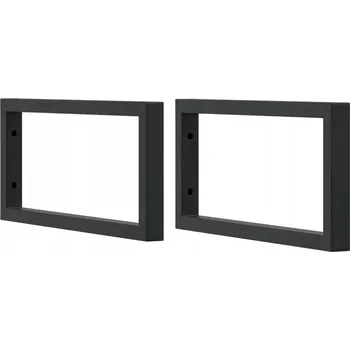 police Černé obdélníkové konzole pro police z oceli 20 x 45 cm, 2 ks