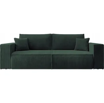 Pohovka Rozkládací třímístná pohovka Farese s úložným prostorem, zelený manšestr