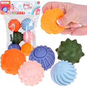 Hračka pro nejmenší Barevné senzorické míčky s výstupky pro děti 6 Ks ZA5578