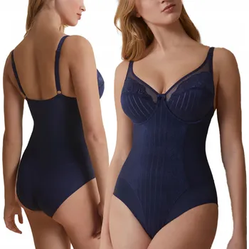 Podprsenka Elegantní Měkké Body s Kosticemi Krajkové Mariluz Tmavě Modré 75D