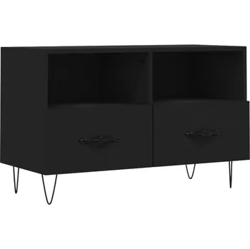 Televizní stolek Černá skříňka pod TV 80 x 36 x 50 cm, dřevotříska, železo