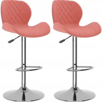 Barová židle Barová židle sametová růžová 48x51x(89-111) cm