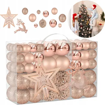 Vánoční ozdoba SADA VÁNOČNÍCH BANĚK XXL 102 ks SE HVĚZDOU