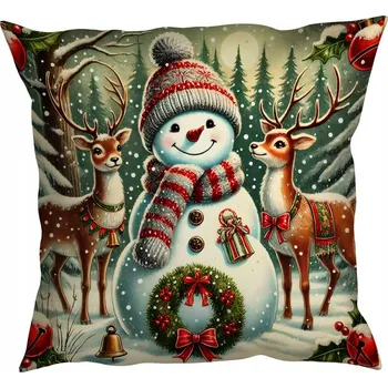 Povlak na dekorativní polštářek Vánoční povlak na polštář s motivem Vánoc, dekorativní 45x45 cm