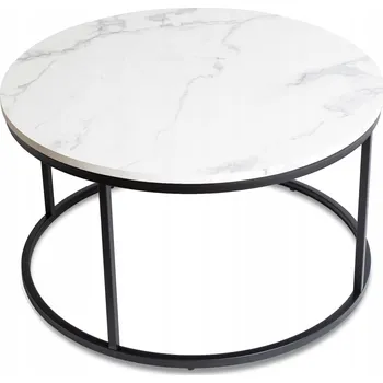 Konferenční stolek Konferenční stolek Kulatý Velký Loft Obývací pokoj Bílý Mramor Černý CONNY MAX