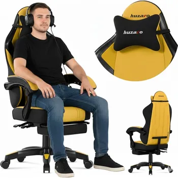 Herní židle Herní křeslo Huzaro Force 3.7 látka černo-žluté