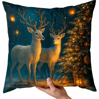 Povlak na dekorativní polštářek Vánoční povlak na polštář s motivem Vánoc, dekorativní 45x45 cm