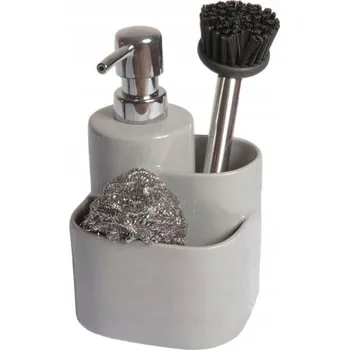 Dávkovač mýdla Ruční dávkovač mýdla stojící Bisk 350 ml šedý