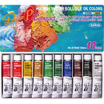 Olejová barva Olejové barvy Holbein Duo Aqua Oil, sada 10 ks