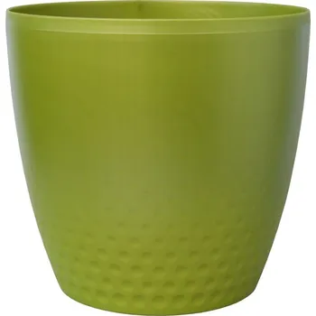 Obal na květináč Plastia Obal Perla ø 21 zelená perleť