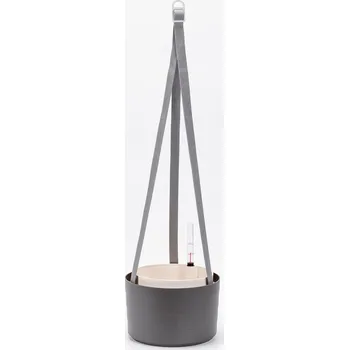 Květináč Plastia Samozavlažovací závěsná žardina Berberis 30 cm trojzávěs antracit/slonová kost